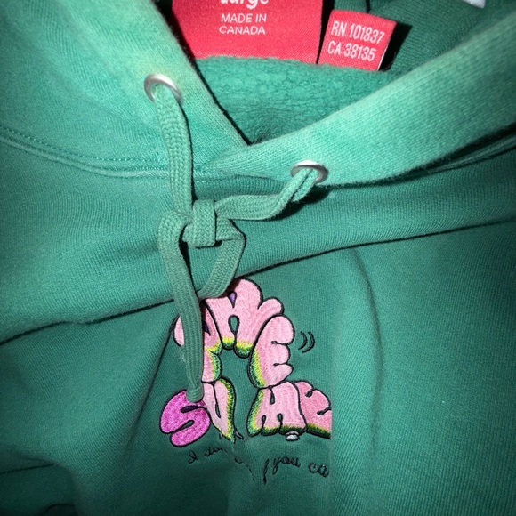 Supreme Green Hoodie with Pink Logo - Picture 3 of 3
